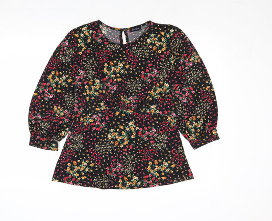 dusk Womens Multicoloured Floral Polyester Basic Blouse Size 12 Round Neck