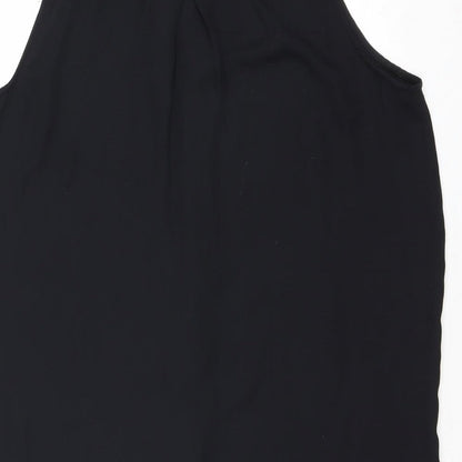 Brand and care label for Divided by H&M women’s black polyester basic button-up, size UK 10, collared - lace detail