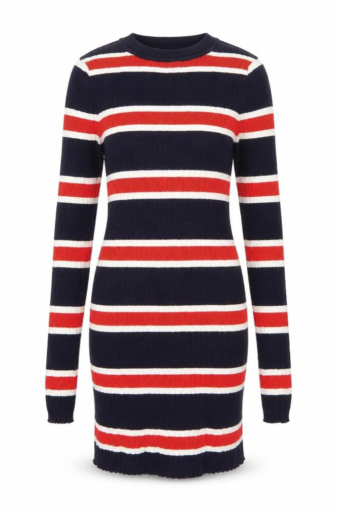Divided by H&M Womens Multicoloured Round Neck Striped Cotton Pullover Jumper Size 4