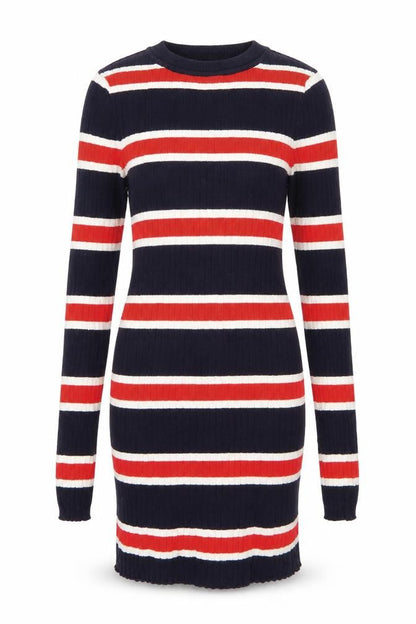 Divided by H&M Womens Multicoloured Round Neck Striped Cotton Pullover Jumper Size 4