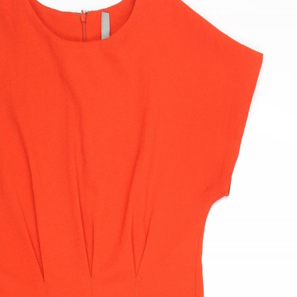 ASOS Womens Red Polyester A-Line Size 10 Round Neck Zip