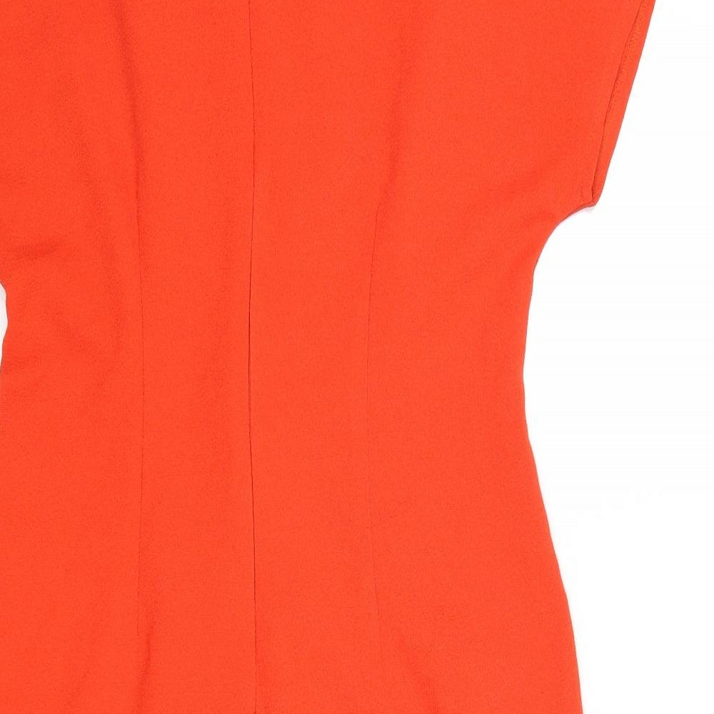 ASOS Womens Red Polyester A-Line Size 10 Round Neck Zip