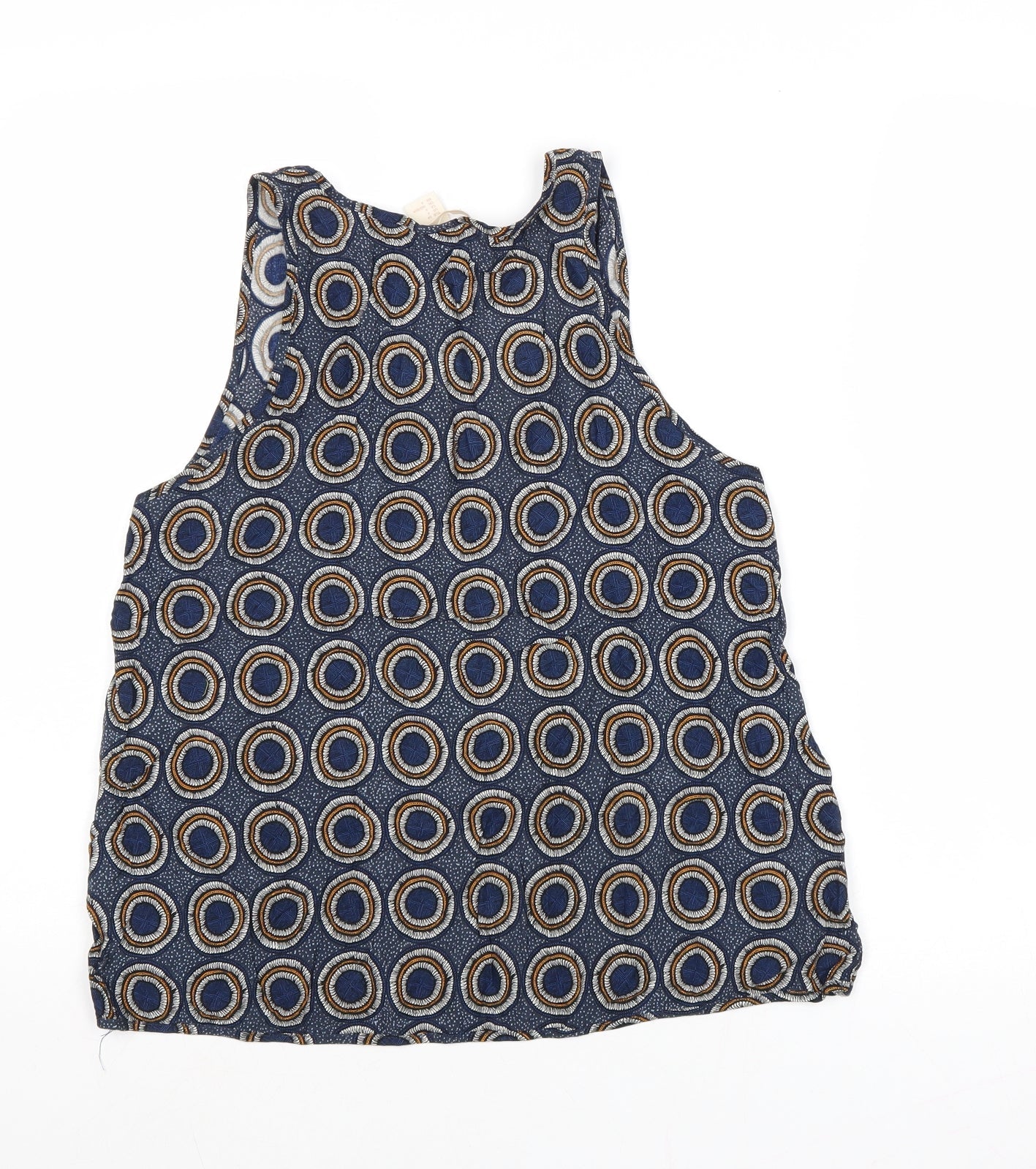H&M Womens Multicoloured Geometric Polyester Basic Tank Size 6 Scoop Neck