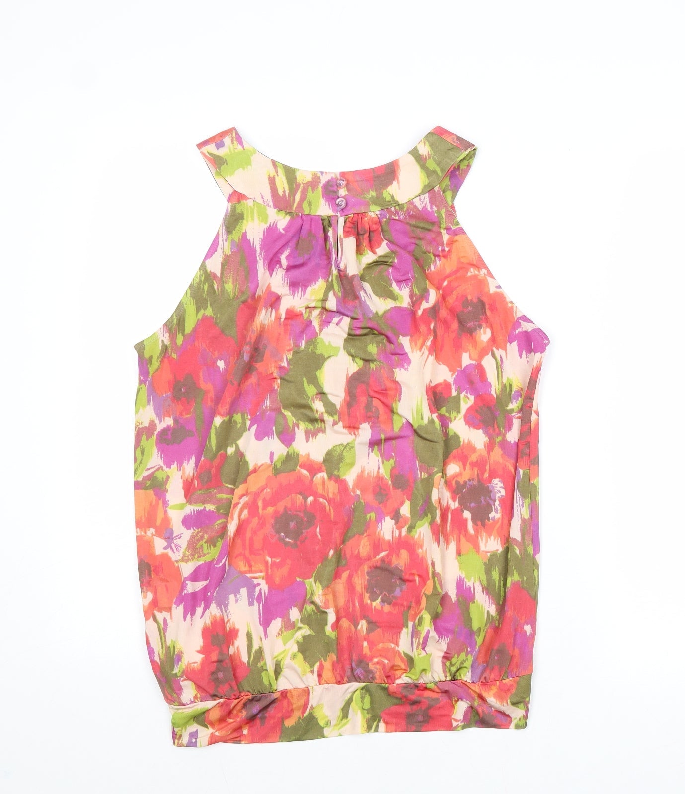 Wallis Womens Multicoloured Polyester Basic Tank Size M Round Neck