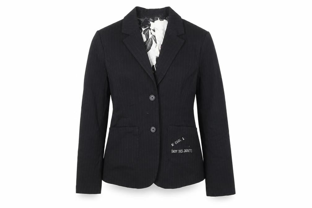 Miss Captain Womens Black Cotton Jacket Suit Jacket Size 10