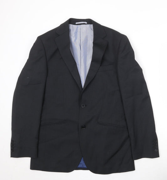Marks and Spencer Mens Black Polyester Jacket Suit Jacket Size 38 Regular
