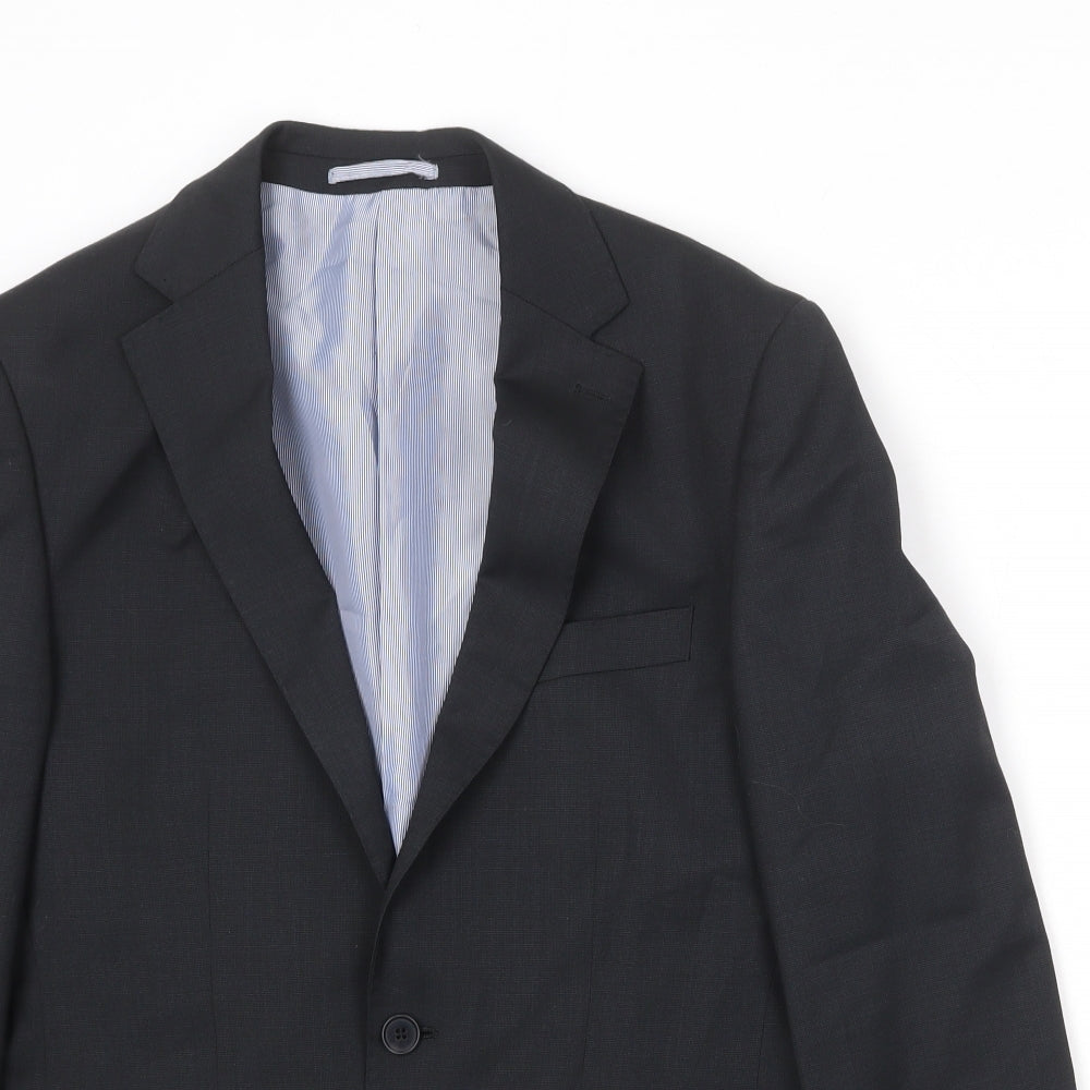 Marks and Spencer Mens Black Polyester Jacket Suit Jacket Size 38 Regular