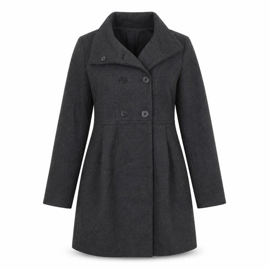 Zara Womens Black Overcoat Coat Size M Button
