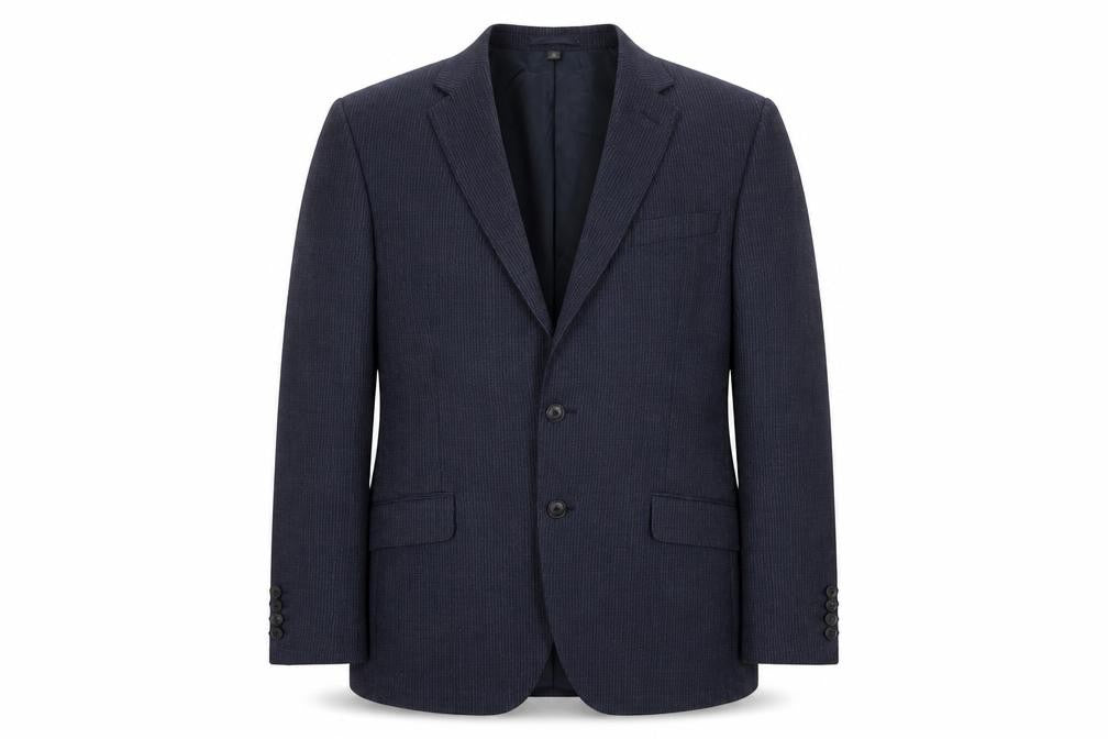 Marks & Spencer Mens Blue Striped Polyester Jacket Suit Jacket Size 42 Regular