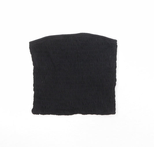 Monki Womens Black Cotton Basic Tank Size S Off the Shoulder