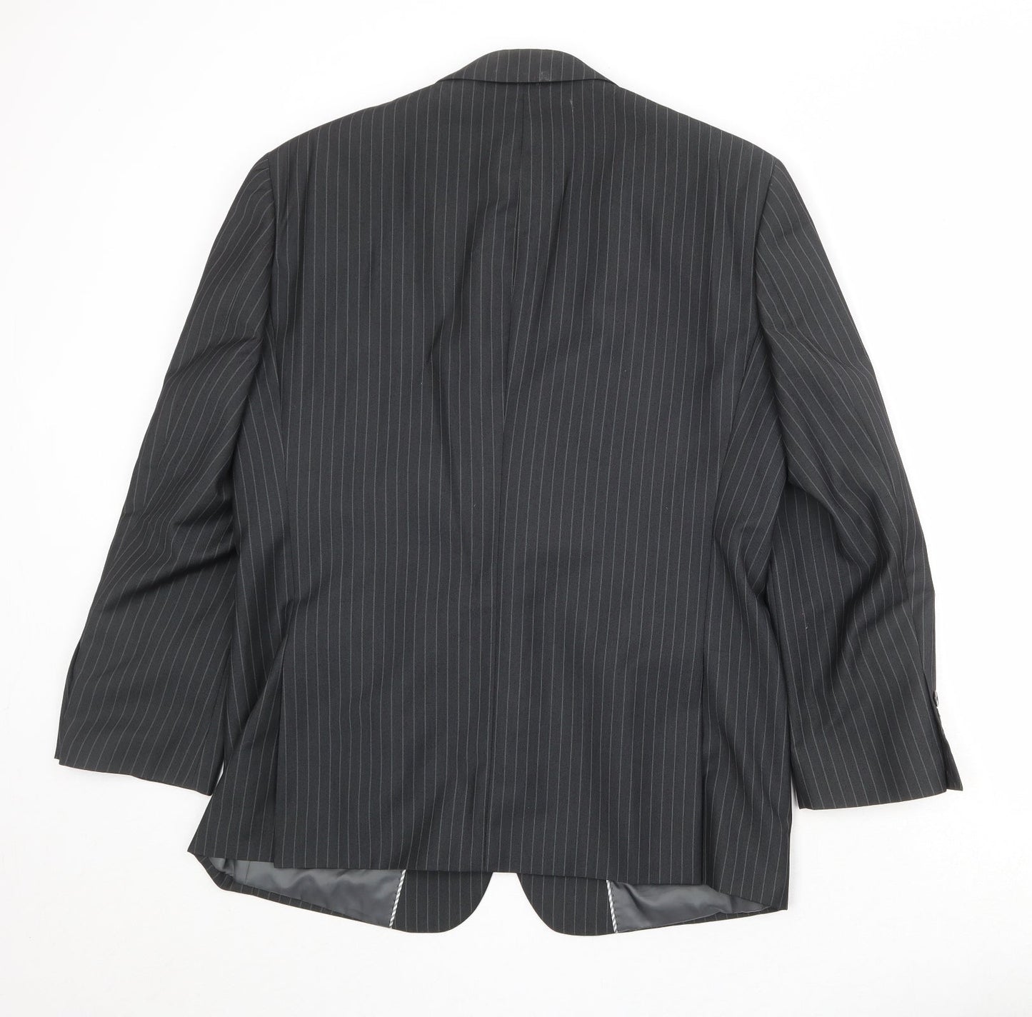 Charlton Grey Mens Grey Striped Polyester Jacket Suit Jacket Size 42 Regular