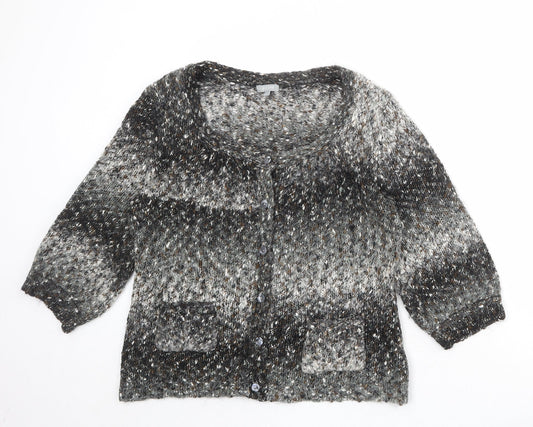 Per Una Womens Multicoloured Boat Neck Acrylic Cardigan Jumper Size L - Speckled