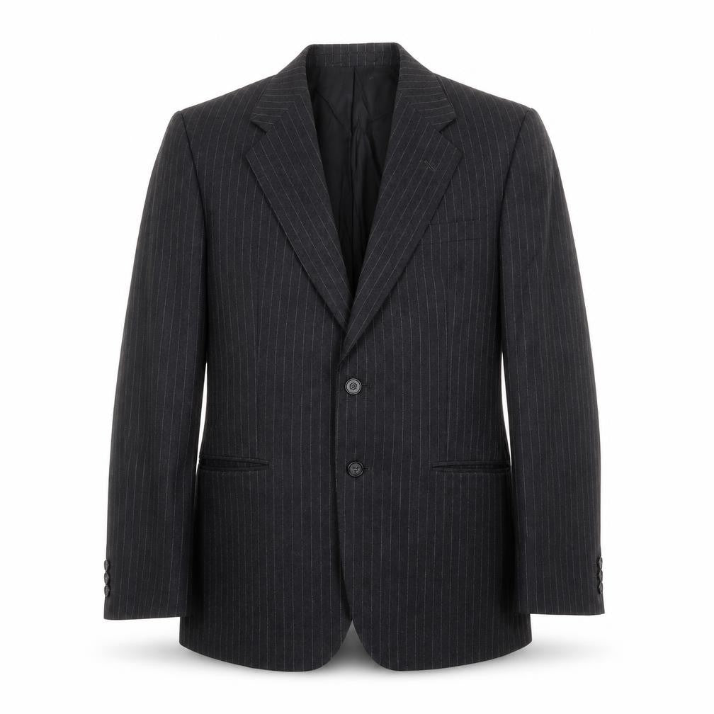 St Michael Mens Black Striped Wool Jacket Suit Jacket Size 38 Regular