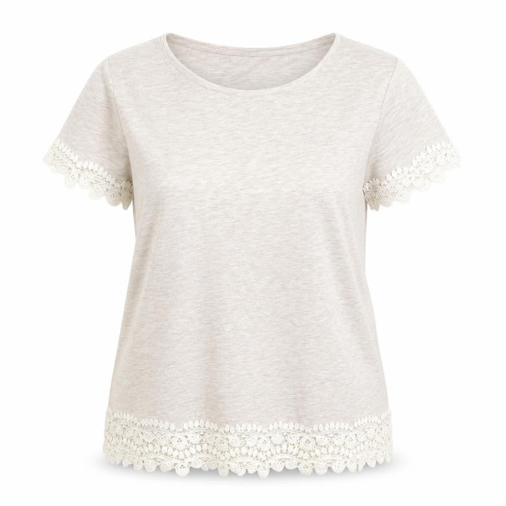 Dorothy Perkins Womens Beige Polyester Basic T-Shirt Size 12 Round Neck