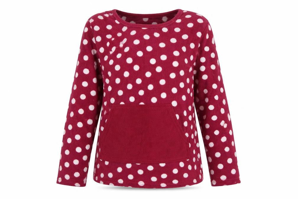 Anne Klein Womens Red Polka Dot Polyester Top One Piece Size M Pullover