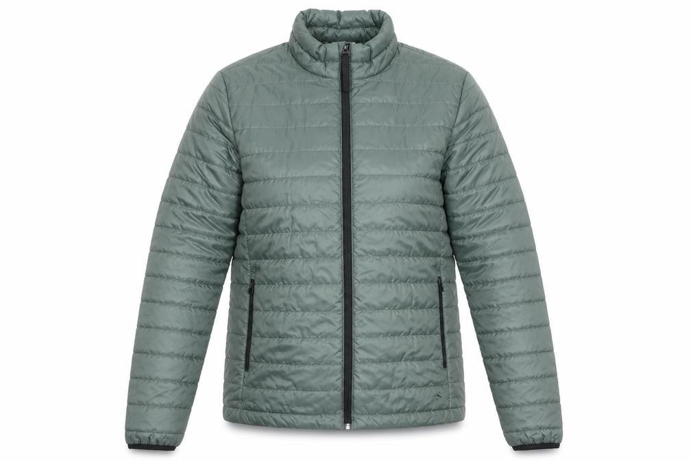 H&M Womens Green Quilted Jacket Size S Zip
