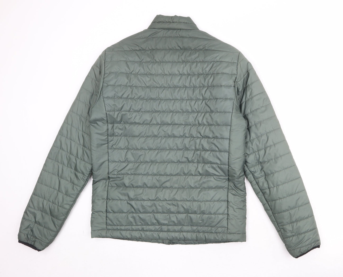 H&M Womens Green Quilted Jacket Size S Zip