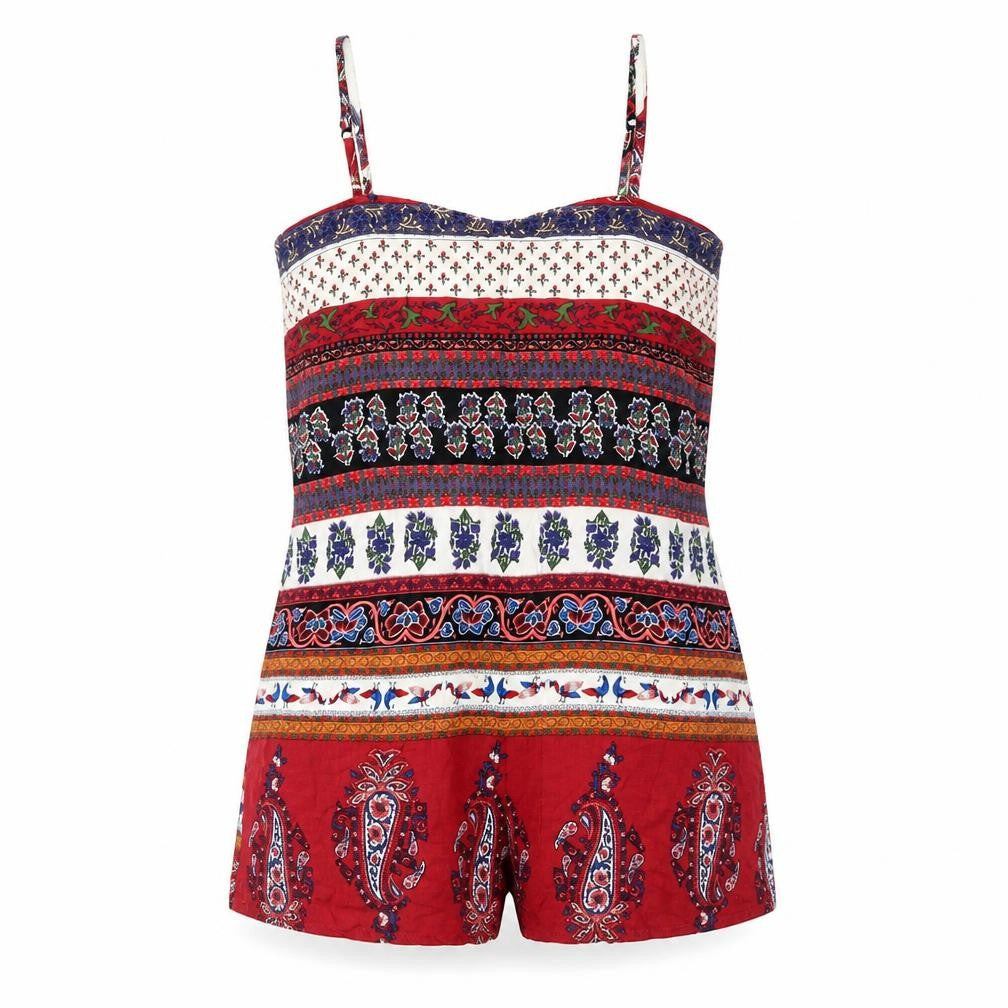 Staring at Stars Womens Red Paisley Viscose Playsuit One-Piece Size M Pullover