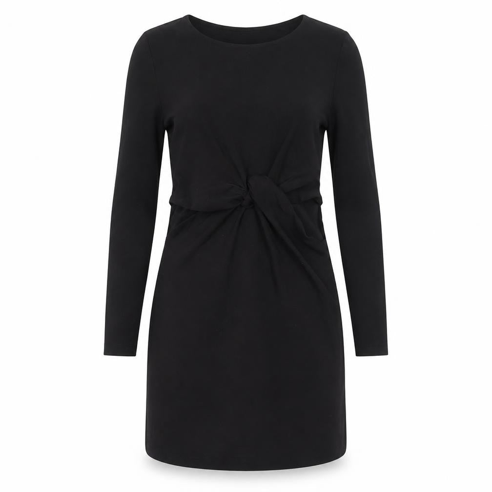 TFNC Womens Black Polyester A-Line Size S Round Neck Pullover