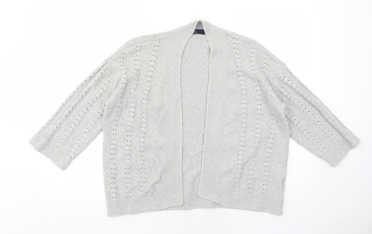 EWM Womens Grey V-Neck Cotton Cardigan Jumper Size 18