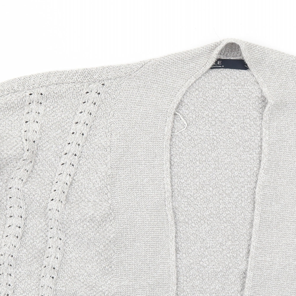 EWM Womens Grey V-Neck Cotton Cardigan Jumper Size 18