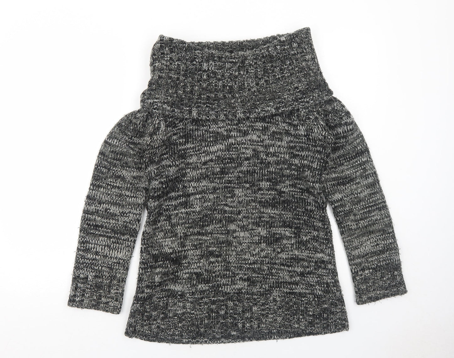 New Look Womens Grey Roll Neck Acrylic Pullover Jumper Size 12