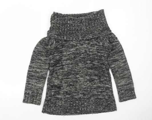 New Look Womens Grey Roll Neck Acrylic Pullover Jumper Size 12