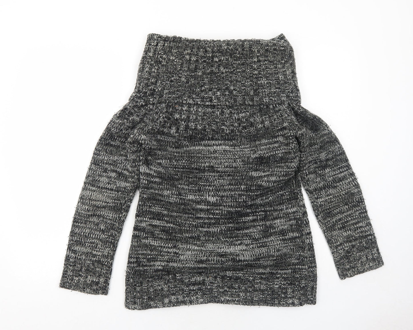 New Look Womens Grey Roll Neck Acrylic Pullover Jumper Size 12