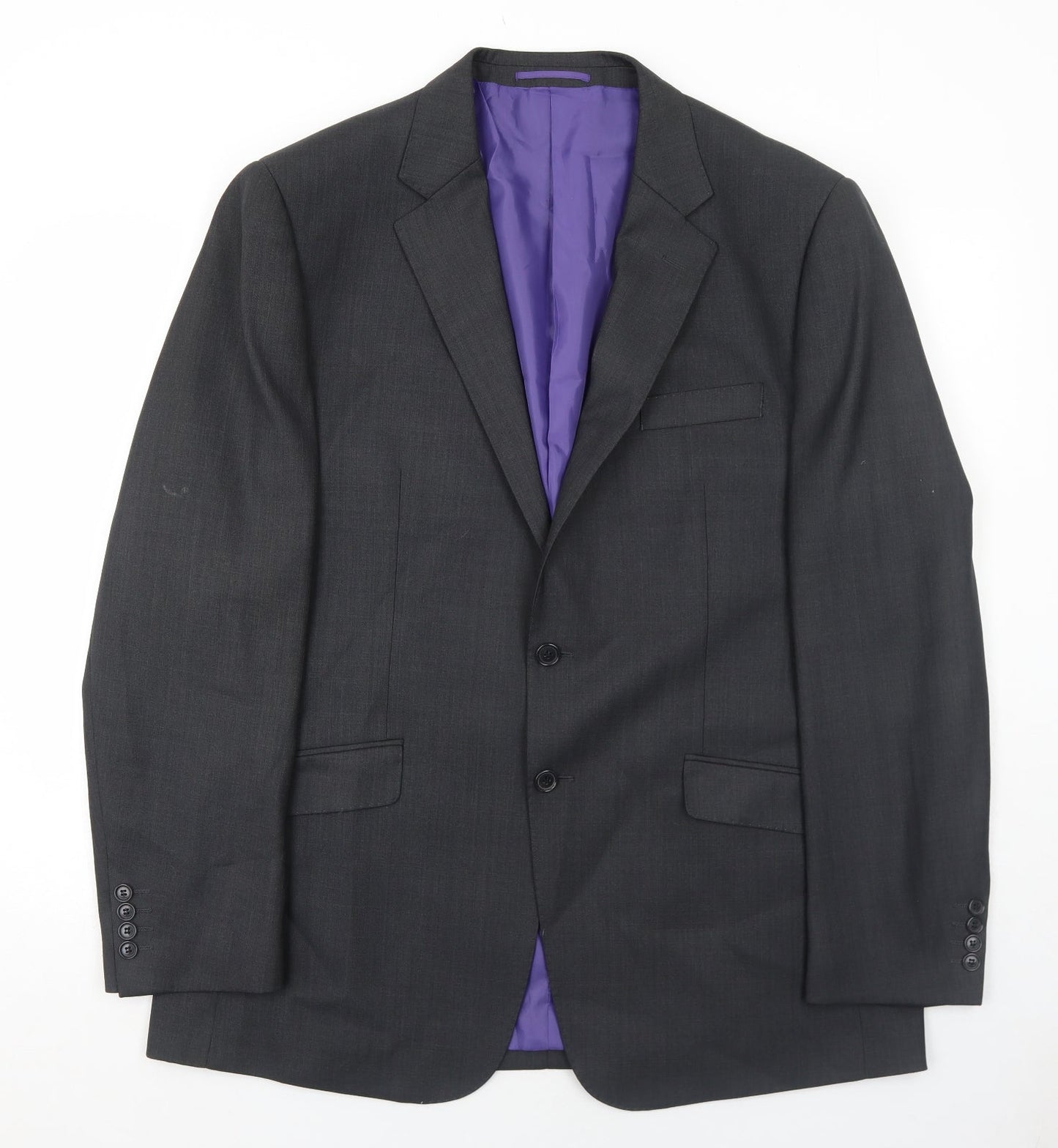 Milan Collection Mens Grey Polyester Jacket Suit Jacket Size 44 Regular