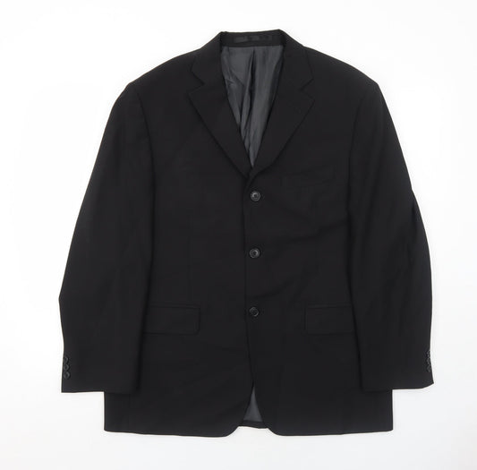 Marks and Spencer Mens Black Polyester Jacket Suit Jacket Size 40 Regular