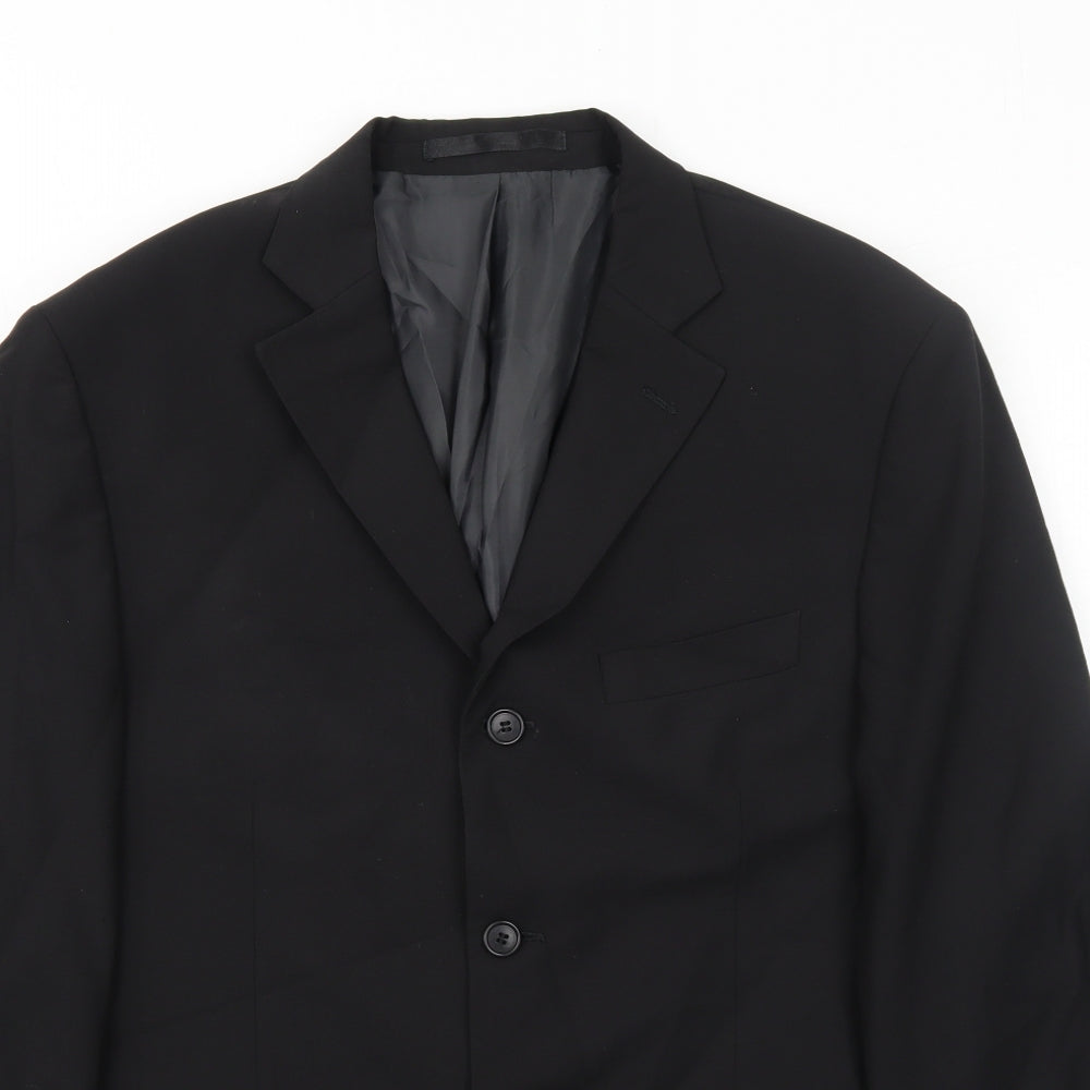 Marks and Spencer Mens Black Polyester Jacket Suit Jacket Size 40 Regular