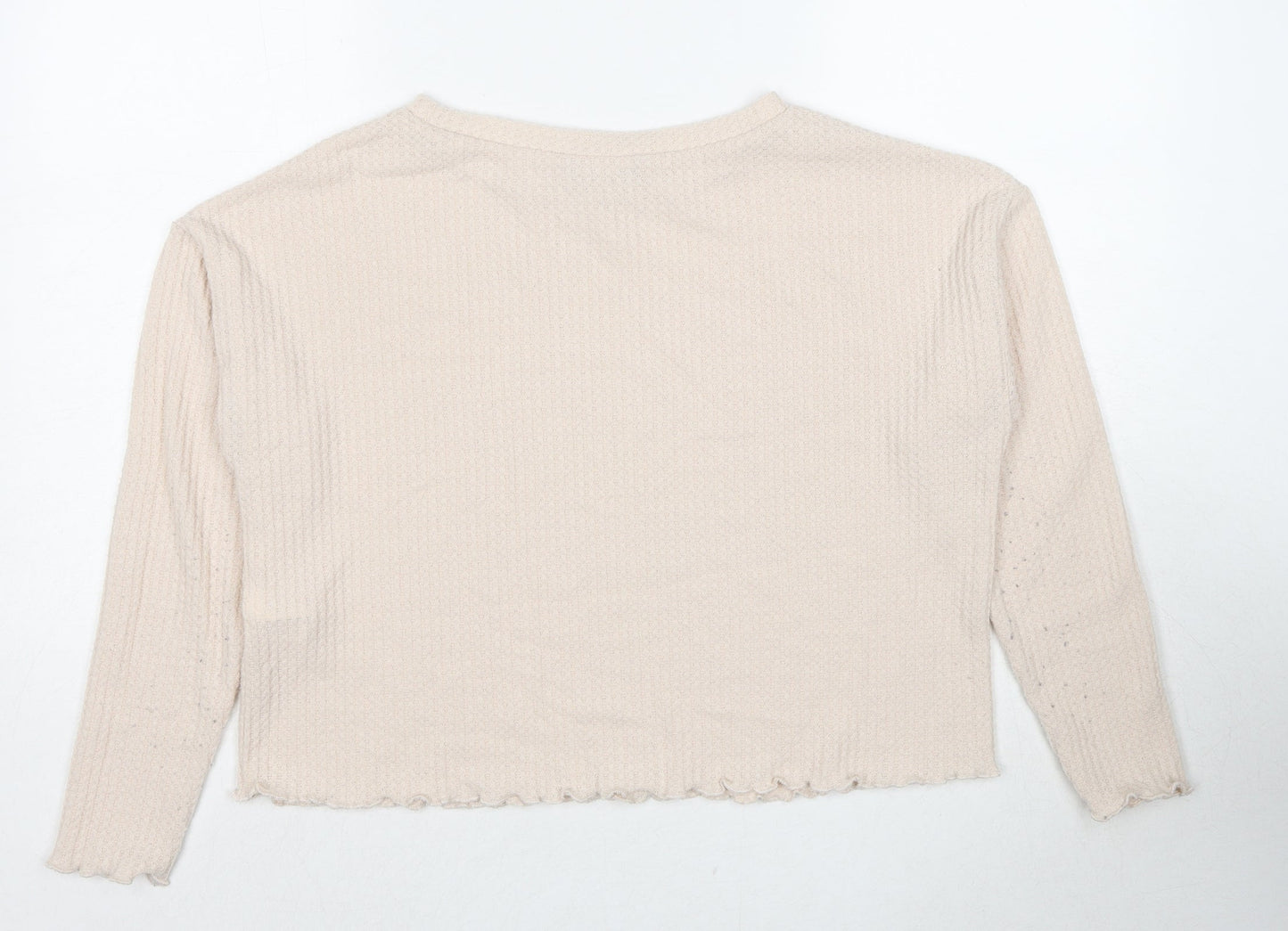 New Look Womens Beige Boat Neck Polyester Pullover Jumper Size S