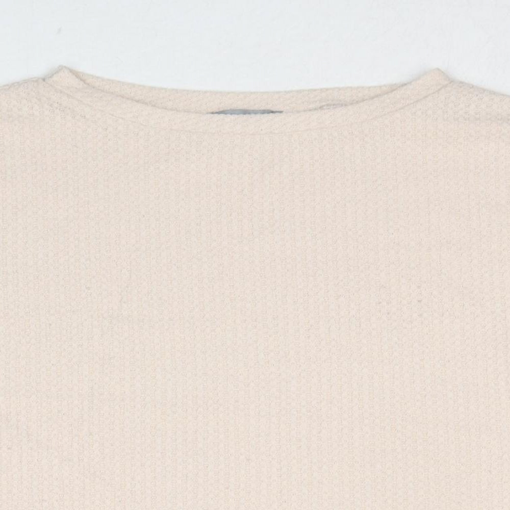 New Look Womens Beige Boat Neck Polyester Pullover Jumper Size S