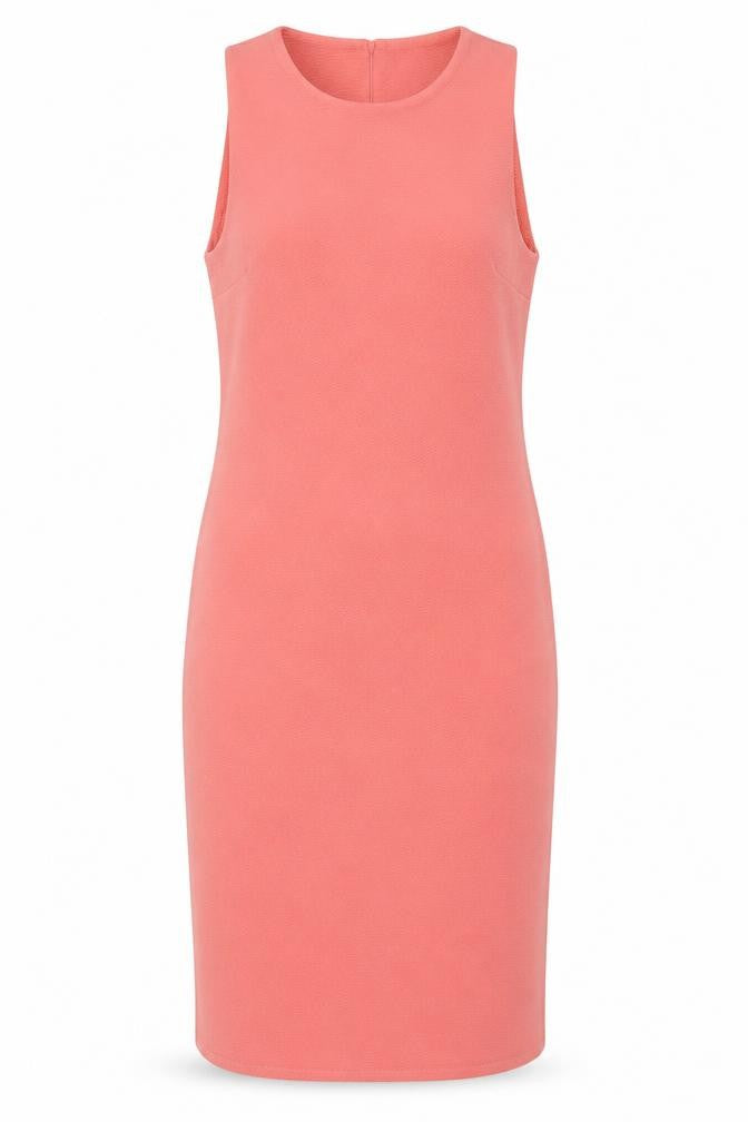 Warehouse Womens Pink Polyester Shift Size 8 Round Neck Button
