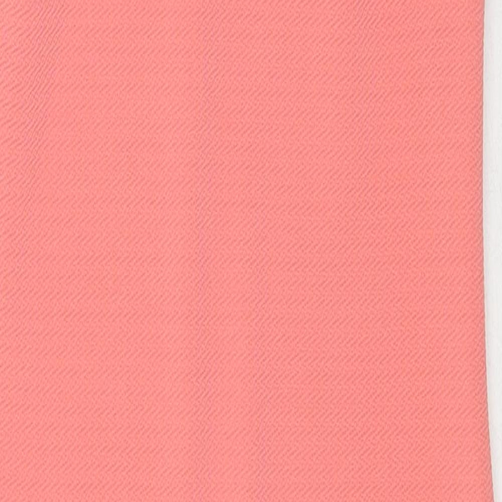 Warehouse Womens Pink Polyester Shift Size 8 Round Neck Button