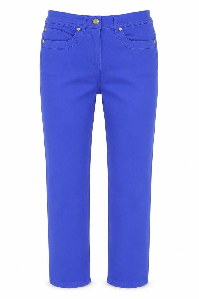 Savoir Womens Blue Cotton Straight Jeans Size 10 Regular Zip