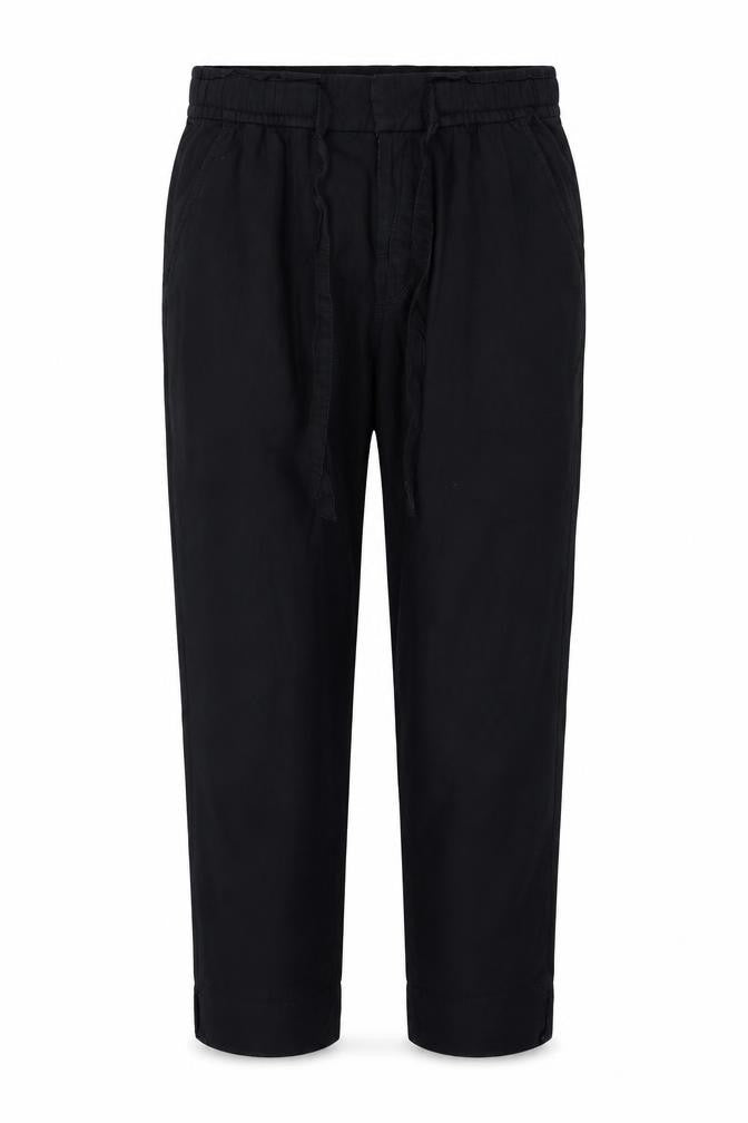 Gap Womens Black Cotton Trousers Size 6 Regular Drawstring