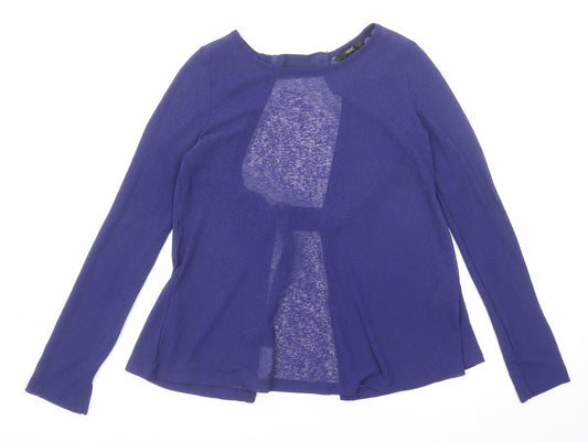 NEXT Womens Blue Polyester Basic Blouse Size 6 Round Neck - Open Back