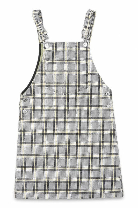 Divided by H&M Womens Multicoloured Plaid Cotton Pinafore/Dungaree Dress Size 8 Square Neck Buckle