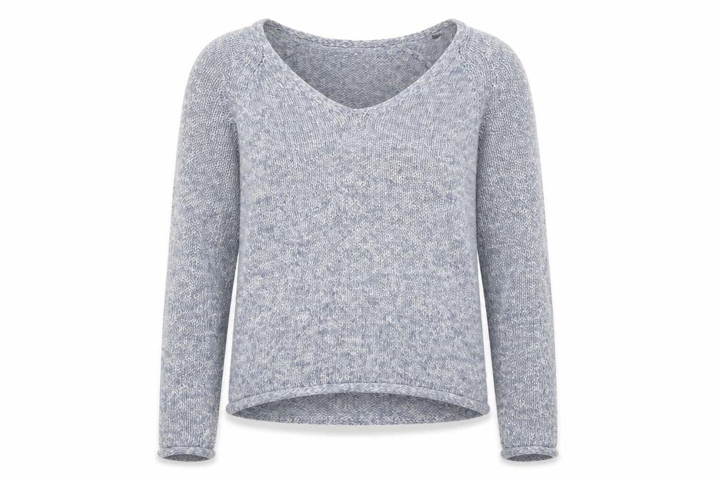H&M Womens Blue V-Neck Acrylic Pullover Jumper Size XS