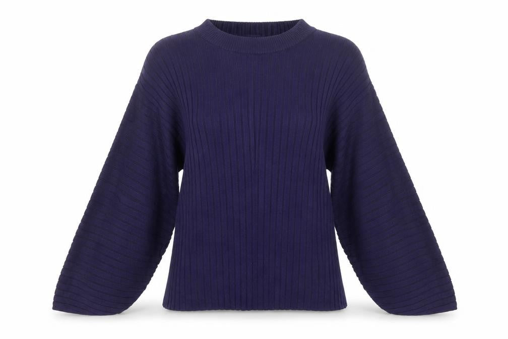 Topshop Womens Blue Round Neck Viscose Pullover Jumper Size 10