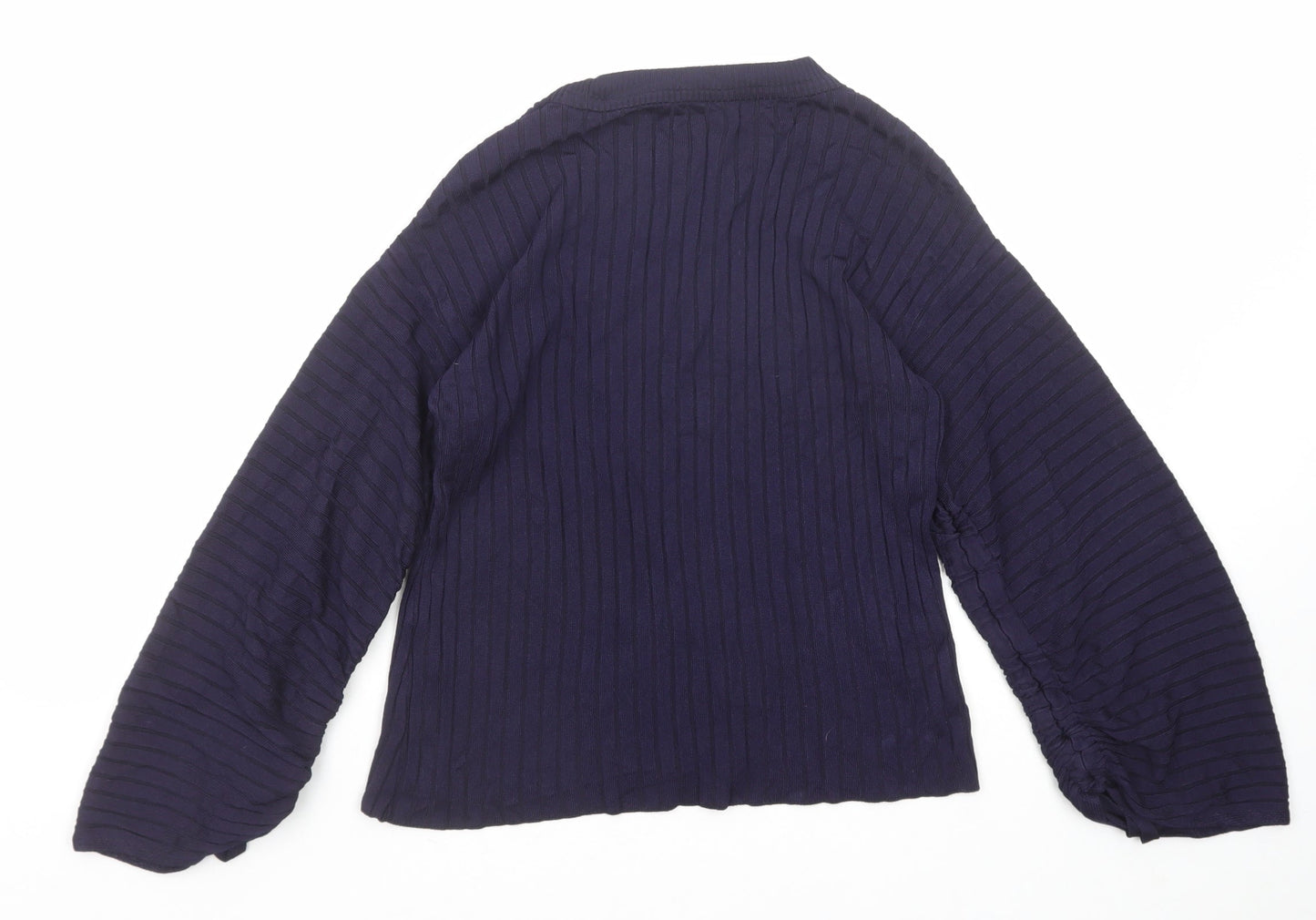 Topshop Womens Blue Round Neck Viscose Pullover Jumper Size 10