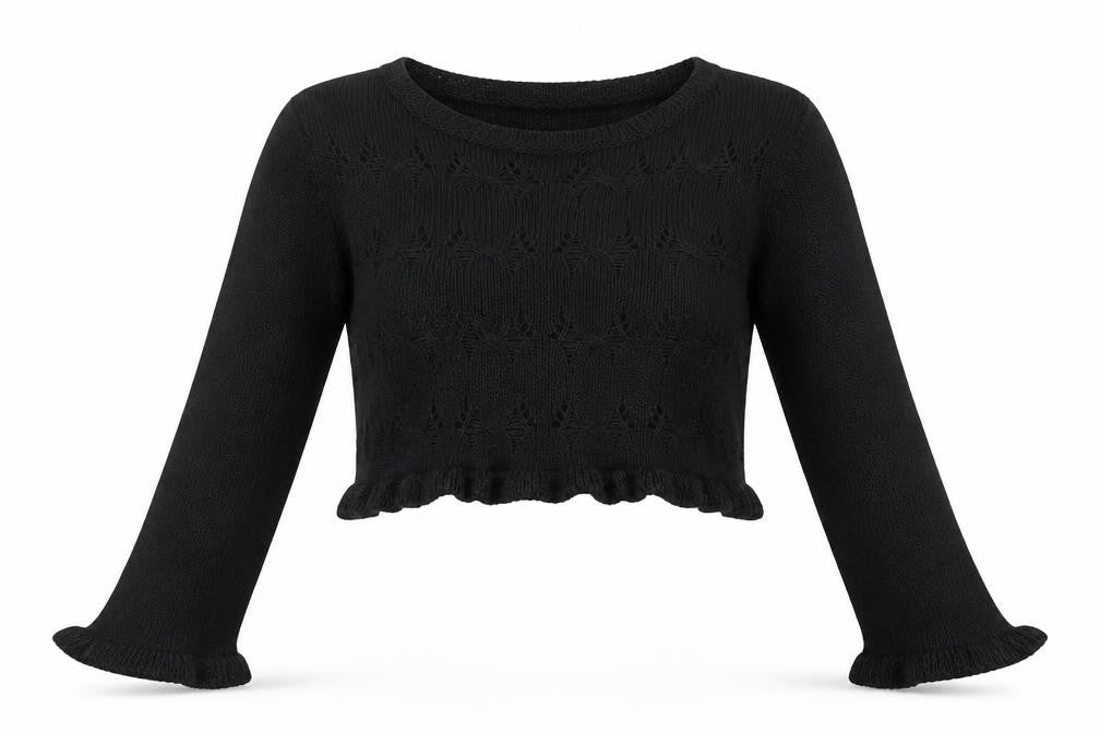 Boohoo Womens Black Round Neck Acrylic Pullover Jumper Size M