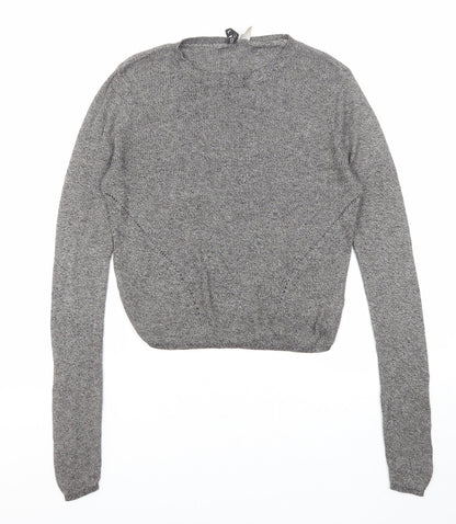 Divided by H&M Womens Black Round Neck Acrylic Pullover Jumper Size L