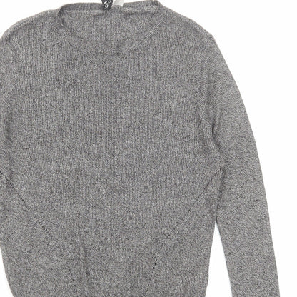 Divided by H&M Womens Black Round Neck Acrylic Pullover Jumper Size L