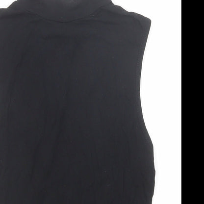 Nasty Gal Womens Black Polyester Basic Tank Size XS Mock Neck