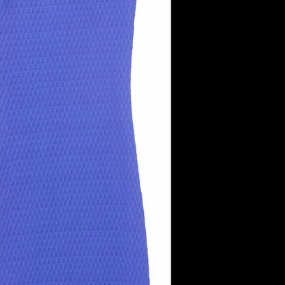 Brand and care label for Miss Selfridge women’s blue geometric polyester bodycon, size UK 4, round neck pullover