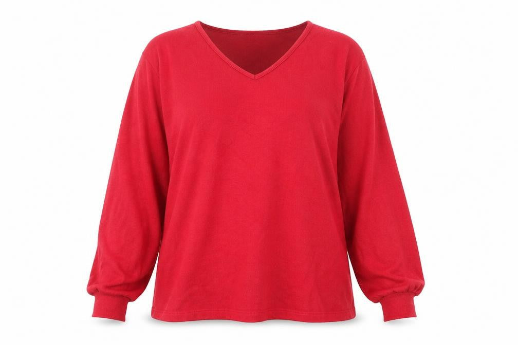 Marks & Spencer Womens Red V-Neck Viscose Pullover Jumper Size 10