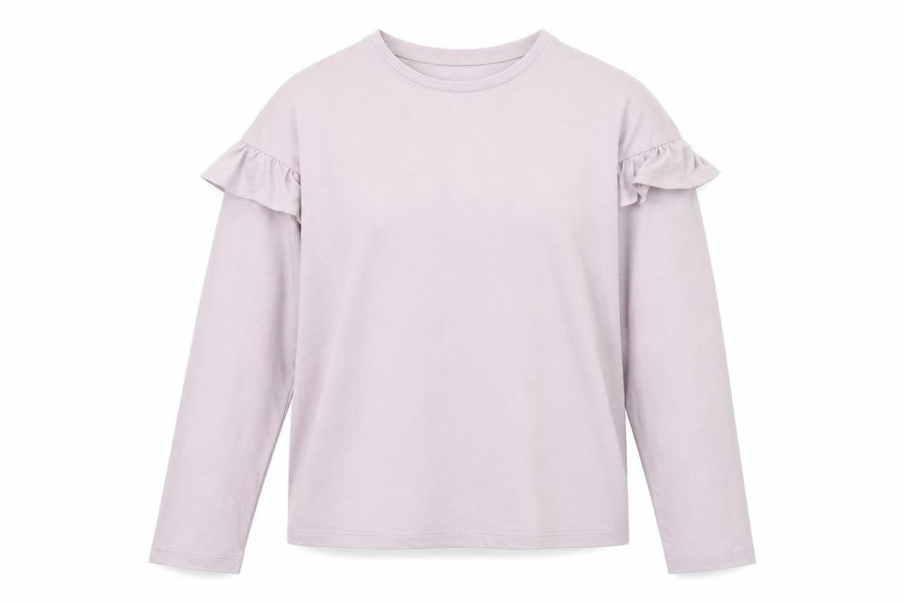 New Look Womens Purple Polyester Basic T-Shirt Size 6 Round Neck