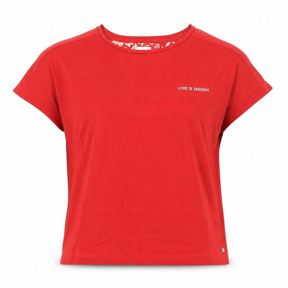 NEXT Womens Red Cotton Basic T-Shirt Size S Round Neck - Love Is Enough